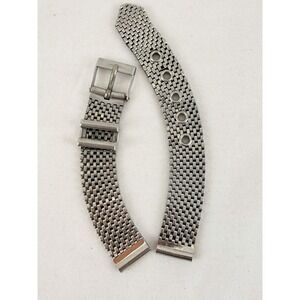 Vintage Brite USA 12.5 mm Stainless Steel Mesh Watch Band Silver Tone